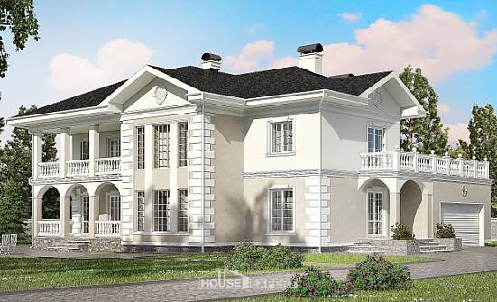 340-002-П Проект двухэтажного дома, гараж, классический дом из кирпича Горно-Алтайск | Проекты домов от House Expert