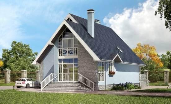 170-003-П Проект двухэтажного дома мансардный этаж, компактный дом из бризолита Горно-Алтайск | Проекты домов от House Expert
