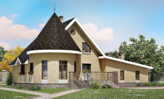 250-001-Л Проект двухэтажного дома мансардный этаж и гаражом, простой домик из блока Горно-Алтайск | Проекты домов от House Expert