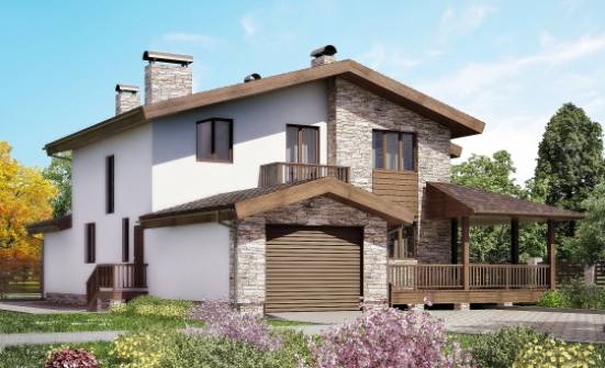 220-001-П Проект двухэтажного дома мансардный этаж, гараж, красивый дом из бризолита Горно-Алтайск | Проекты домов от House Expert