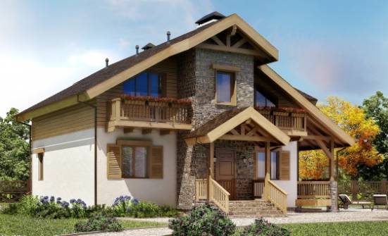 150-004-П Проект двухэтажного дома с мансардой, небольшой коттедж из бризолита Горно-Алтайск | Проекты домов от House Expert