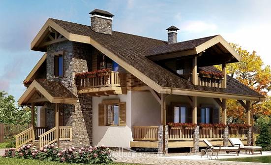 150-004-П Проект двухэтажного дома с мансардой, небольшой коттедж из бризолита Горно-Алтайск | Проекты домов от House Expert