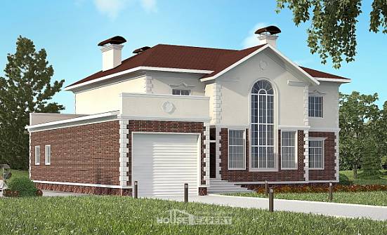 380-001-Л Проект двухэтажного дома, гараж, красивый домик из кирпича Горно-Алтайск | Проекты домов от House Expert