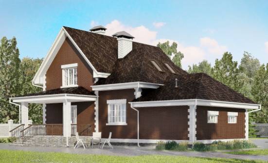 190-003-Л Проект двухэтажного дома с мансардой и гаражом, современный дом из керамзитобетонных блоков Горно-Алтайск | Проекты домов от House Expert