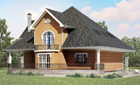 310-001-П Проект двухэтажного дома мансардой, классический домик из керамзитобетонных блоков Горно-Алтайск | Проекты домов от House Expert