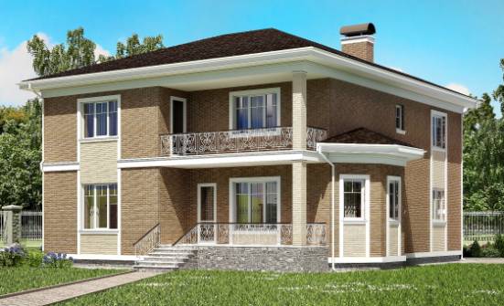 335-002-П Проект двухэтажного дома, гараж, уютный коттедж из кирпича Горно-Алтайск | Проекты домов от House Expert
