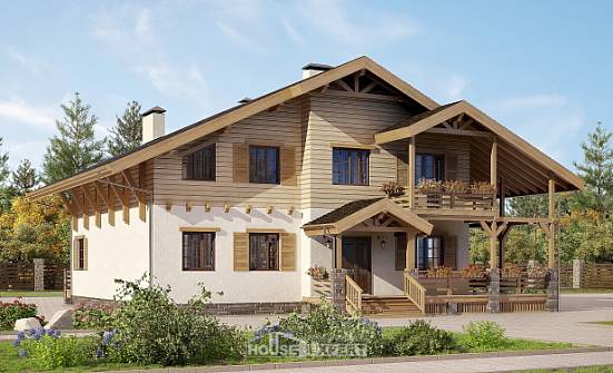 260-001-Л Проект двухэтажного дома с мансардным этажом, современный дом из кирпича Горно-Алтайск | Проекты домов от House Expert