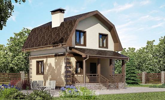 070-004-П Проект двухэтажного дома с мансардным этажом, бюджетный коттедж из арболита Горно-Алтайск | Проекты домов от House Expert