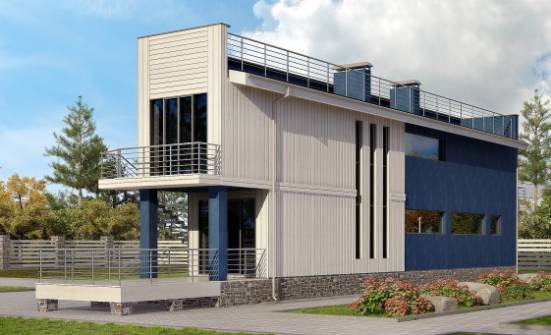 100-003-П Проект двухэтажного дома, скромный загородный дом из керамзитобетонных блоков Горно-Алтайск | Проекты домов от House Expert