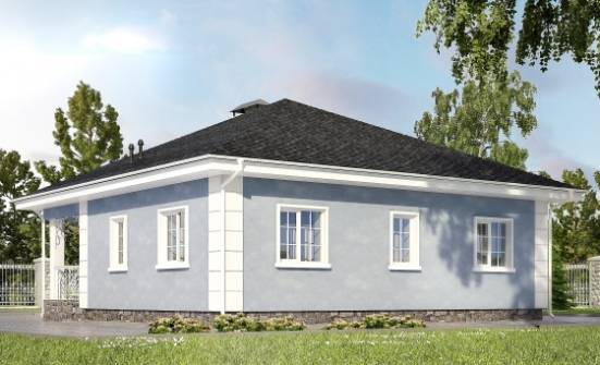 100-001-П Проект одноэтажного дома, уютный дом из теплоблока Горно-Алтайск | Проекты домов от House Expert