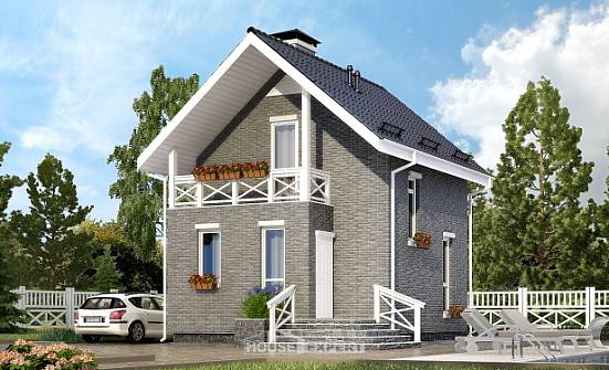 045-001-П Проект двухэтажного дома мансардой, современный коттедж из блока Горно-Алтайск | Проекты домов от House Expert