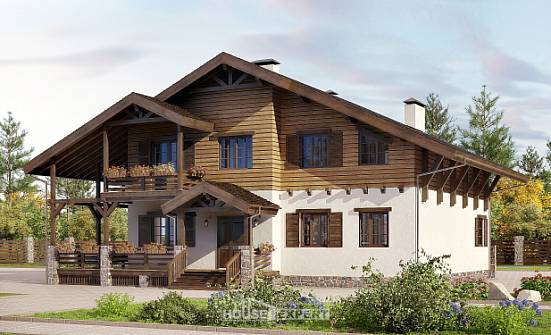 260-001-П Проект двухэтажного дома мансардой, современный дом из кирпича Горно-Алтайск | Проекты домов от House Expert