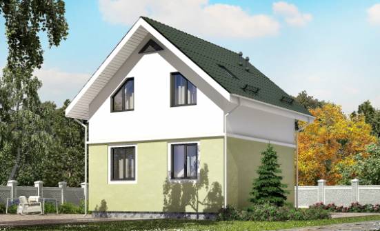 070-001-П Проект двухэтажного дома мансардой, доступный домик из газобетона Горно-Алтайск | Проекты домов от House Expert