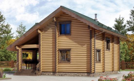 110-005-П Проект двухэтажного дома с мансардой, доступный дом из бревен Горно-Алтайск | Проекты домов от House Expert