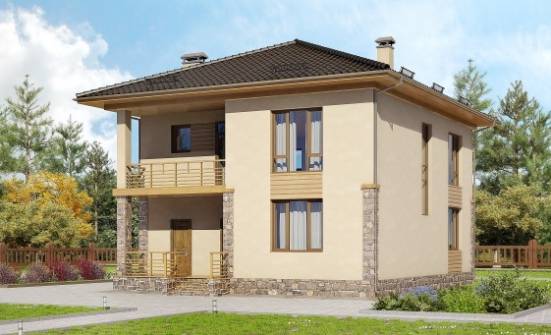 170-005-Л Проект двухэтажного дома, экономичный загородный дом из поризованных блоков Горно-Алтайск | Проекты домов от House Expert