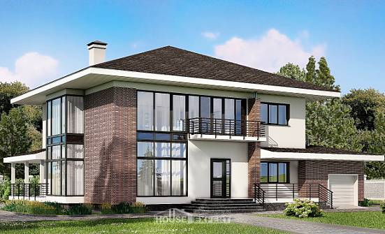 275-002-П Проект двухэтажного дома, гараж, огромный загородный дом из кирпича Горно-Алтайск | Проекты домов от House Expert