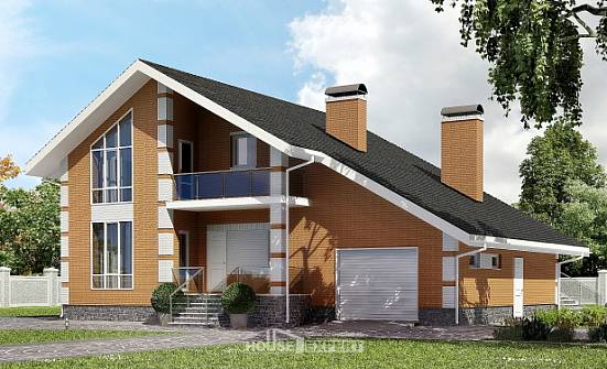 190-006-П Проект двухэтажного дома с мансардным этажом, гараж, красивый коттедж из керамзитобетонных блоков Горно-Алтайск | Проекты домов от House Expert