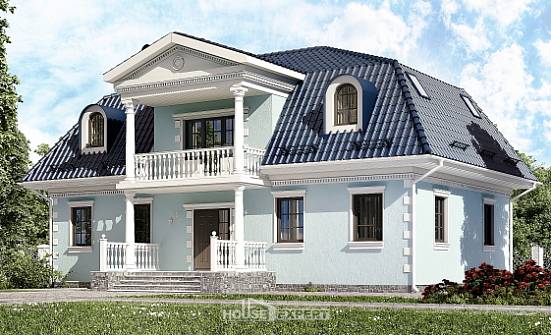 210-004-Л Проект двухэтажного дома мансардой, красивый домик из поризованных блоков Горно-Алтайск | Проекты домов от House Expert