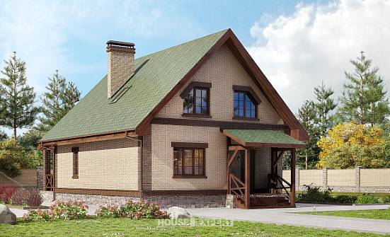160-011-П Проект двухэтажного дома мансардный этаж, бюджетный коттедж из блока Горно-Алтайск | Проекты домов от House Expert