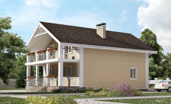 150-007-Л Проект двухэтажного дома с мансардным этажом, красивый коттедж из блока Горно-Алтайск | Проекты домов от House Expert