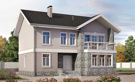 170-008-П Проект двухэтажного дома, скромный коттедж из твинблока Горно-Алтайск | Проекты домов от House Expert