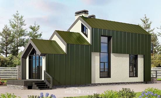 060-006-Л Проект двухэтажного дома мансардой, компактный дом из бризолита Горно-Алтайск | Проекты домов от House Expert