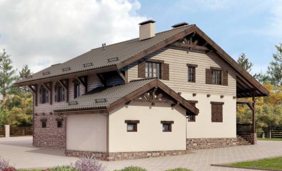 255-002-П Проект двухэтажного дома с мансардным этажом, гараж, красивый дом из блока Горно-Алтайск | Проекты домов от House Expert