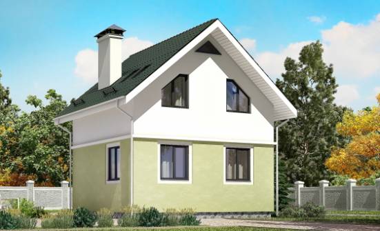 070-001-П Проект двухэтажного дома мансардой, доступный домик из газобетона Горно-Алтайск | Проекты домов от House Expert