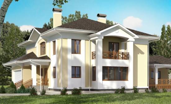 375-002-Л Проект двухэтажного дома и гаражом, классический дом из кирпича Горно-Алтайск | Проекты домов от House Expert
