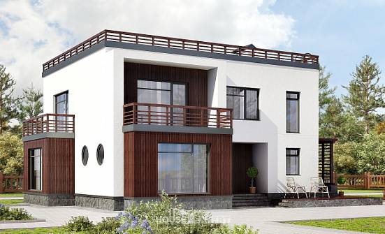 215-002-П Проект двухэтажного дома, современный коттедж из блока Горно-Алтайск | Проекты домов от House Expert
