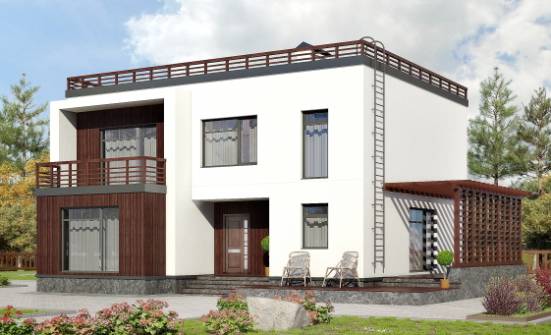 215-002-П Проект двухэтажного дома, современный коттедж из блока Горно-Алтайск | Проекты домов от House Expert