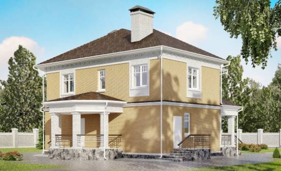 160-001-Л Проект двухэтажного дома, классический коттедж из газосиликатных блоков Горно-Алтайск | Проекты домов от House Expert