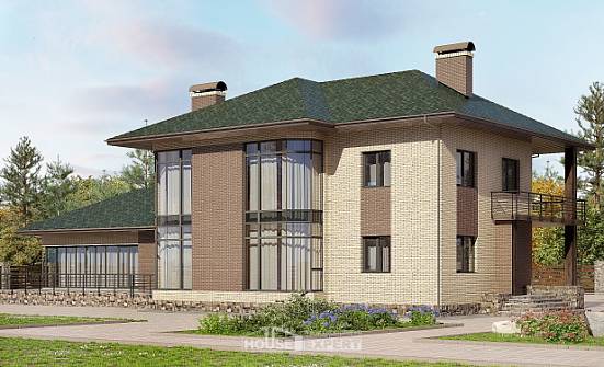 305-003-П Проект двухэтажного дома, красивый коттедж из пеноблока Горно-Алтайск | Проекты домов от House Expert