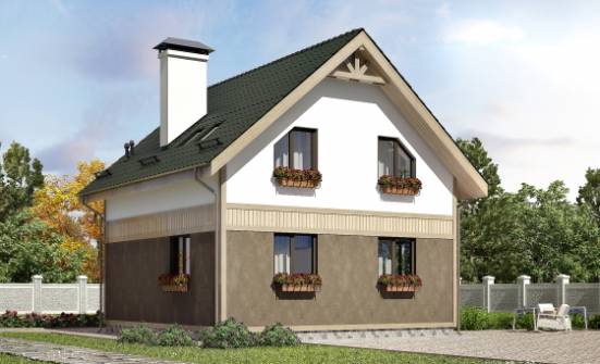 105-001-Л Проект двухэтажного дома с мансардным этажом, простой дом из теплоблока Горно-Алтайск | Проекты домов от House Expert