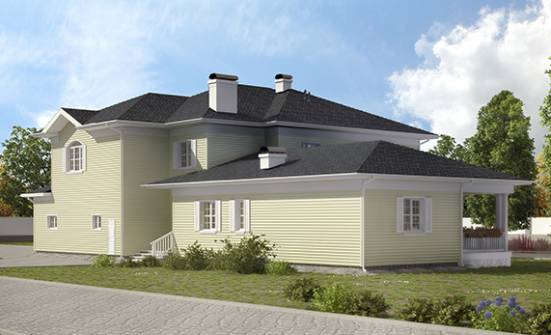 410-002-Л Проект двухэтажного дома и гаражом, большой дом из пеноблока Горно-Алтайск | Проекты домов от House Expert