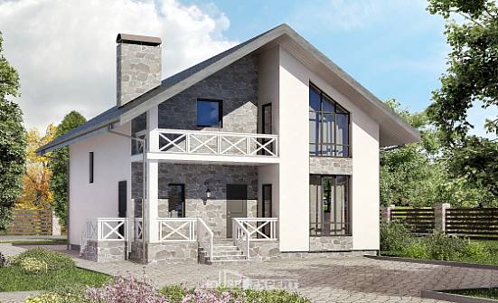 155-001-Л Проект двухэтажного дома мансардный этаж, гараж, уютный домик из твинблока Горно-Алтайск | Проекты домов от House Expert