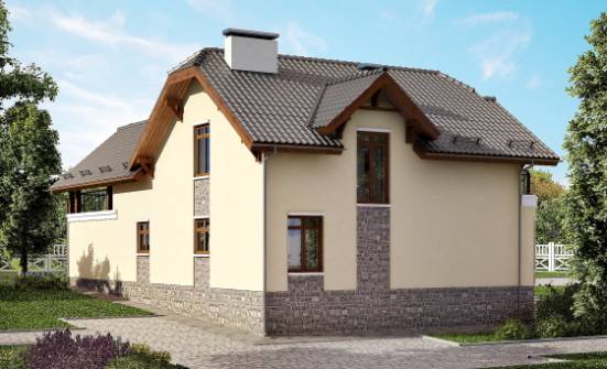 255-003-П Проект трехэтажного дома с мансардой, гараж, простой загородный дом из твинблока Горно-Алтайск | Проекты домов от House Expert