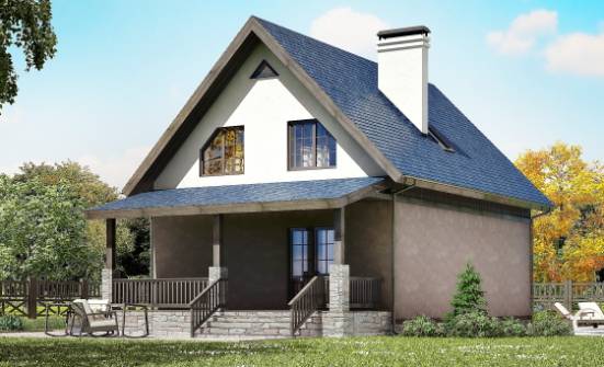 130-003-П Проект двухэтажного дома с мансардой, уютный домик из бризолита Горно-Алтайск | Проекты домов от House Expert