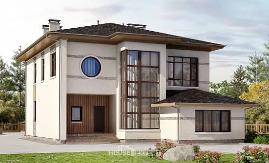 345-001-П Проект двухэтажного дома, классический загородный дом из пеноблока Горно-Алтайск | Проекты домов от House Expert