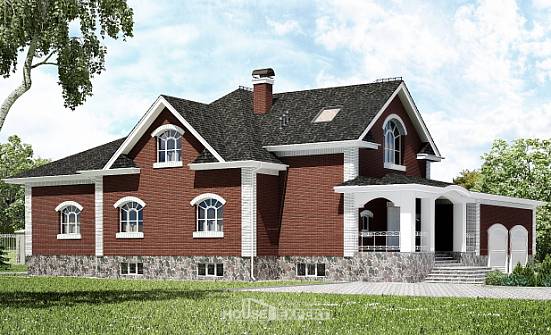 600-001-П Проект трехэтажного дома с мансардой, гараж, красивый дом из блока Горно-Алтайск | Проекты домов от House Expert