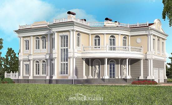 505-001-П Проект двухэтажного дома и гаражом, просторный загородный дом из поризованных блоков Горно-Алтайск | Проекты домов от House Expert