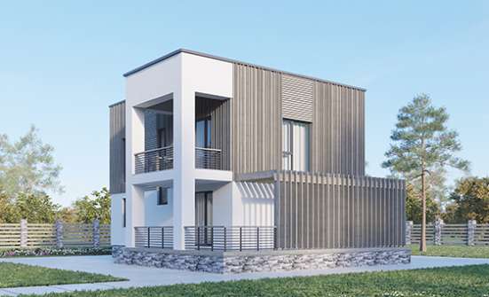 150-017-П Проект двухэтажного дома, доступный загородный дом из поризованных блоков Горно-Алтайск | Проекты домов от House Expert