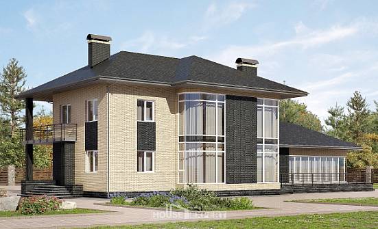 305-003-Л Проект двухэтажного дома, большой домик из газосиликатных блоков Горно-Алтайск | Проекты домов от House Expert