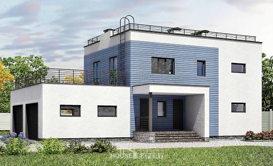 180-012-Л Проект двухэтажного дома и гаражом, современный загородный дом из кирпича Горно-Алтайск | Проекты домов от House Expert