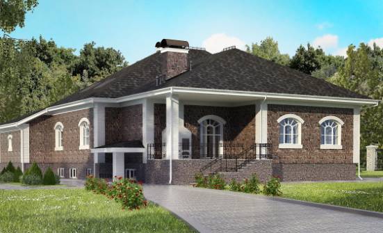 490-001-П Проект трехэтажного дома с мансардным этажом, гараж, красивый дом из кирпича Горно-Алтайск | Проекты домов от House Expert