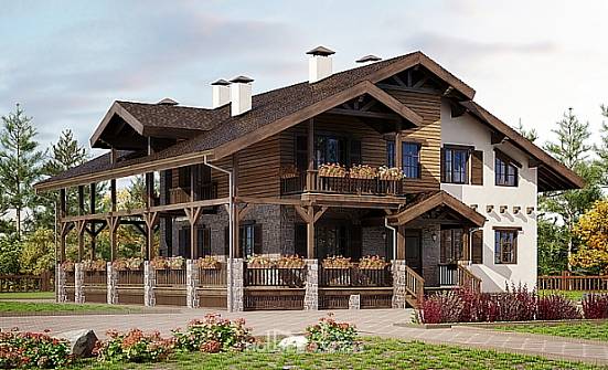 400-004-П Проект трехэтажного дома с мансардным этажом, гараж, огромный дом из кирпича Горно-Алтайск | Проекты домов от House Expert
