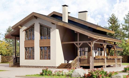 240-003-П Проект двухэтажного дома мансардный этаж, современный коттедж из кирпича Горно-Алтайск | Проекты домов от House Expert