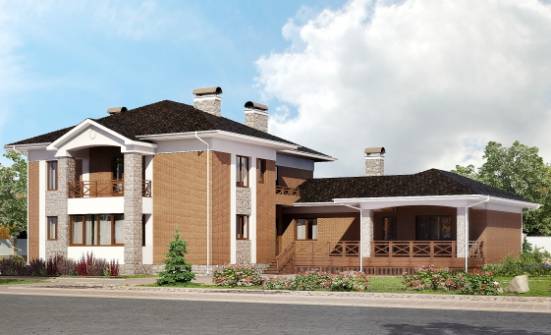 520-002-Л Проект трехэтажного дома, гараж, классический загородный дом из газобетона Горно-Алтайск | Проекты домов от House Expert