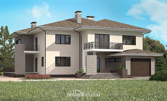 500-001-П Проект трехэтажного дома и гаражом, большой загородный дом из кирпича Горно-Алтайск | Проекты домов от House Expert