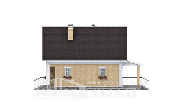 130-004-П Проект двухэтажного дома с мансардным этажом, компактный домик из газосиликатных блоков Горно-Алтайск, House Expert